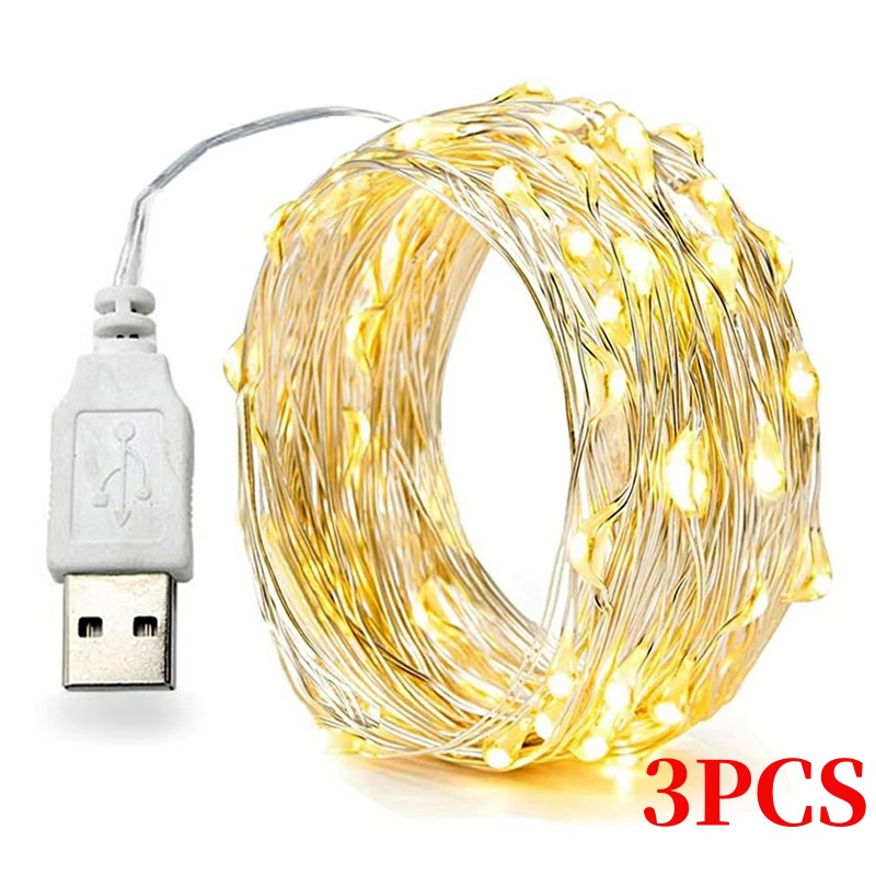 Led El Wire - 3PCS 5/10/20M Copper Wire LED Christmas