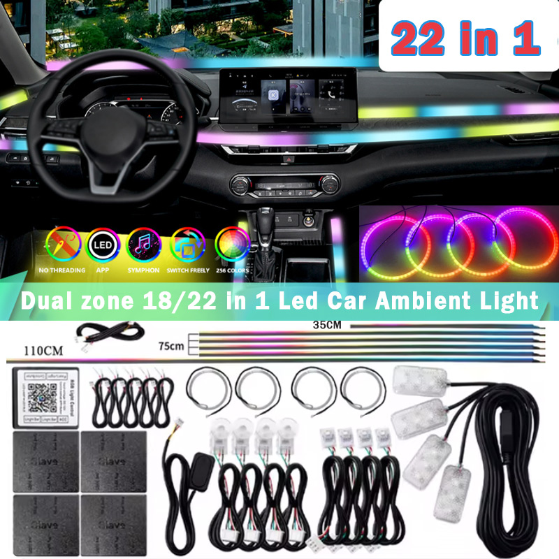 18/22 in 1 Acrylic Led Car Amb - Led El Wire review and price