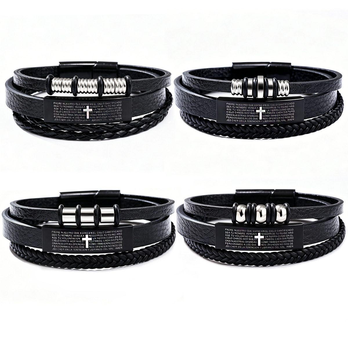Men Triple Layer Braided Leath - Magnetic Clasp Cosplay review and price